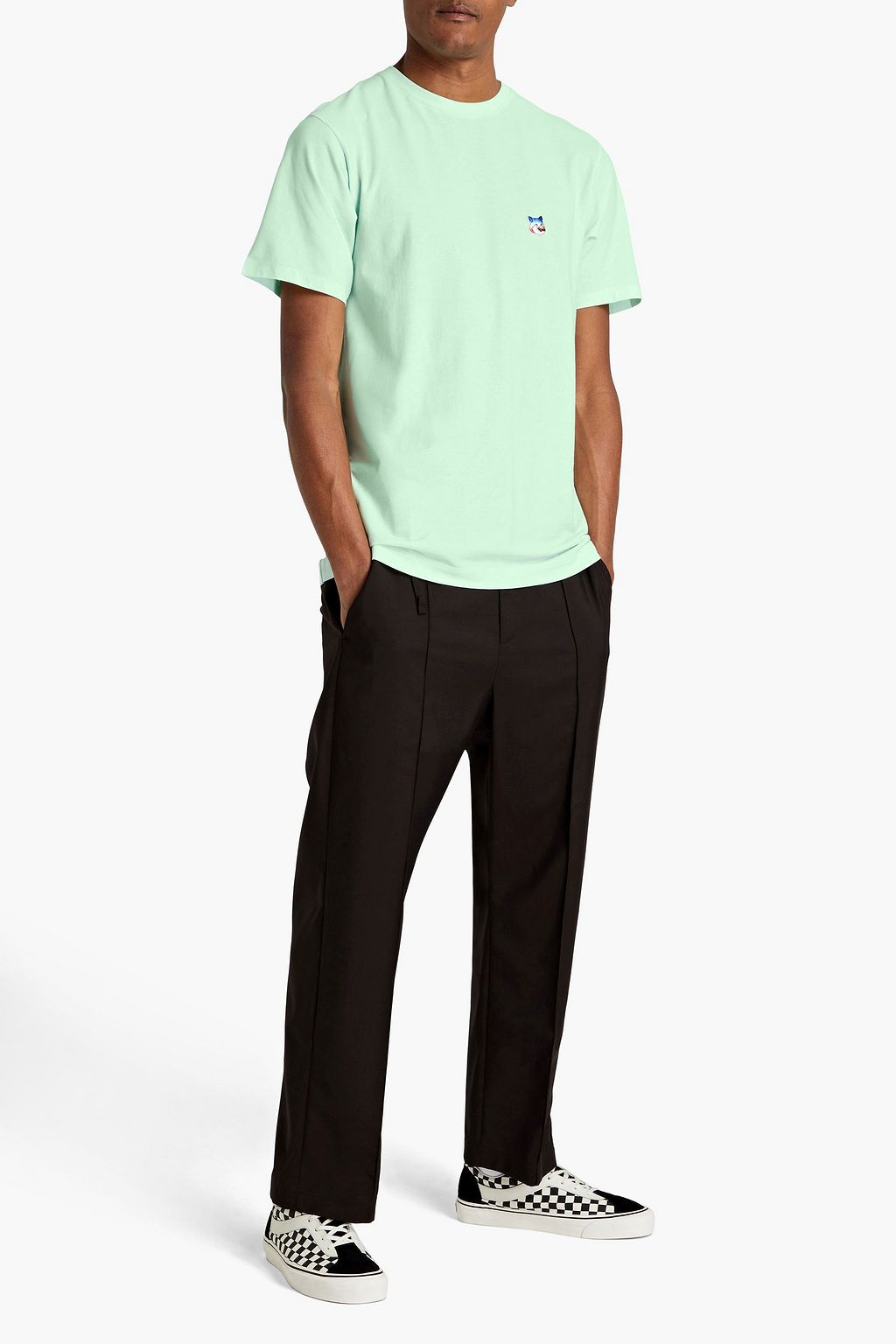MAISON KITSUNÉ Appliquéd cotton-jersey T-shirt