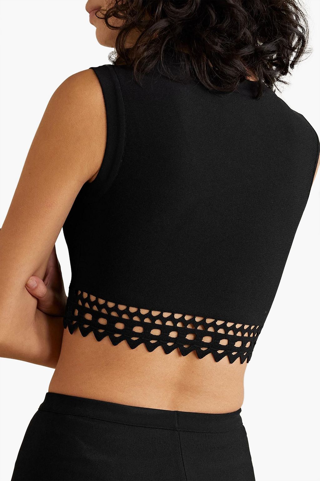 ALAÏA ストレッチジャージー クロップドトップス レーザーカット