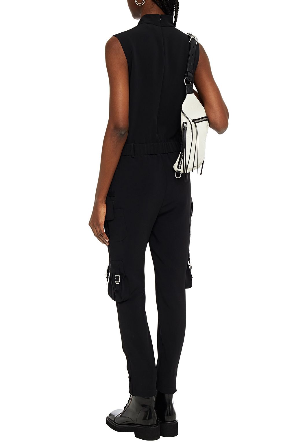 REDVALENTINO Buckle-detailed stretch-crepe jumpsuit