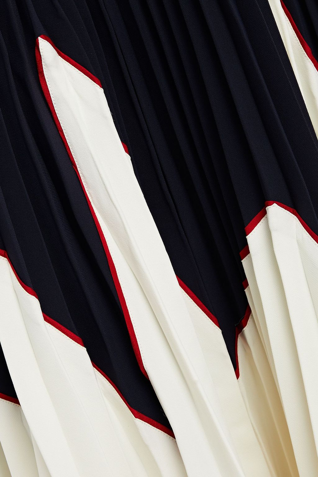 REDVALENTINO Pleated printed stretch-crepe midi dress