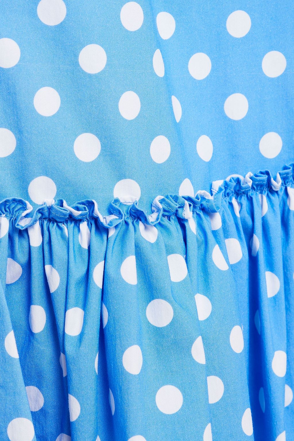 CAROLINE CONSTAS Nella tiered polka-dot cotton-blend poplin midi dress
