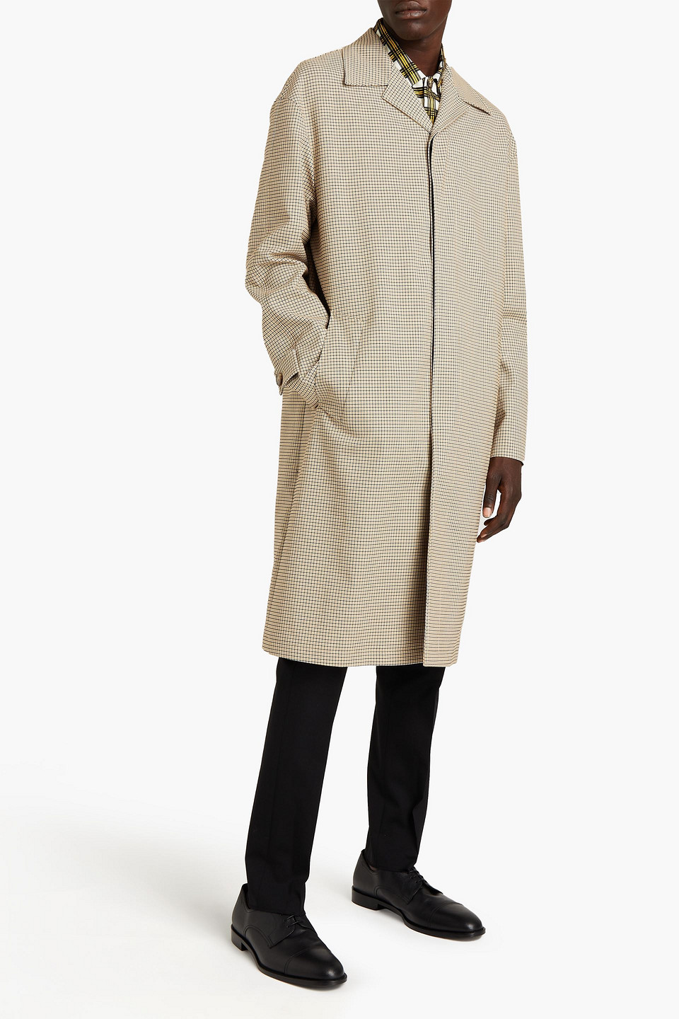 Joseph Man Gingham Twill Coat In Neutrals