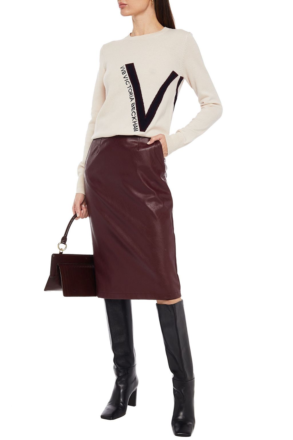 VICTORIA, VICTORIA BECKHAM Pullover aus Wolle mit Intarsienmuster