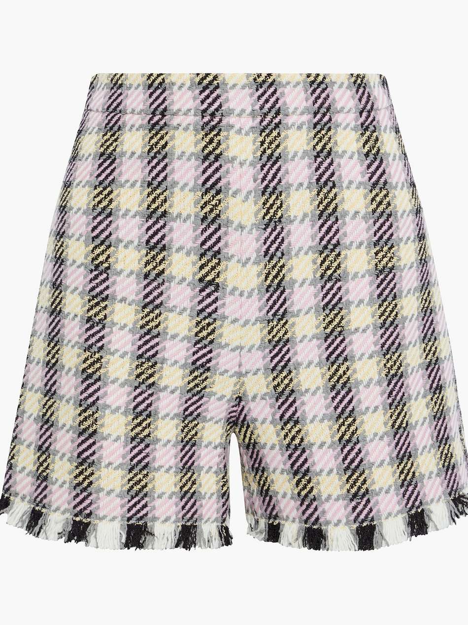 frayed gingham tweed shorts