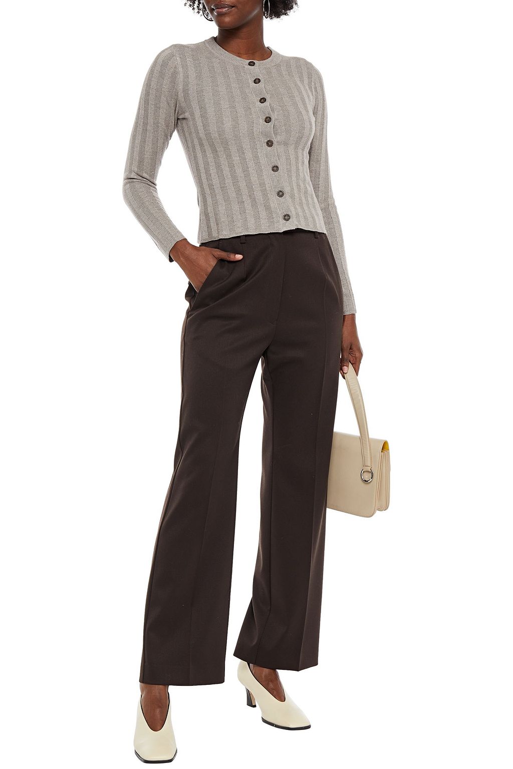 NAADAM Ribbed silk and cashmere-blend cardigan