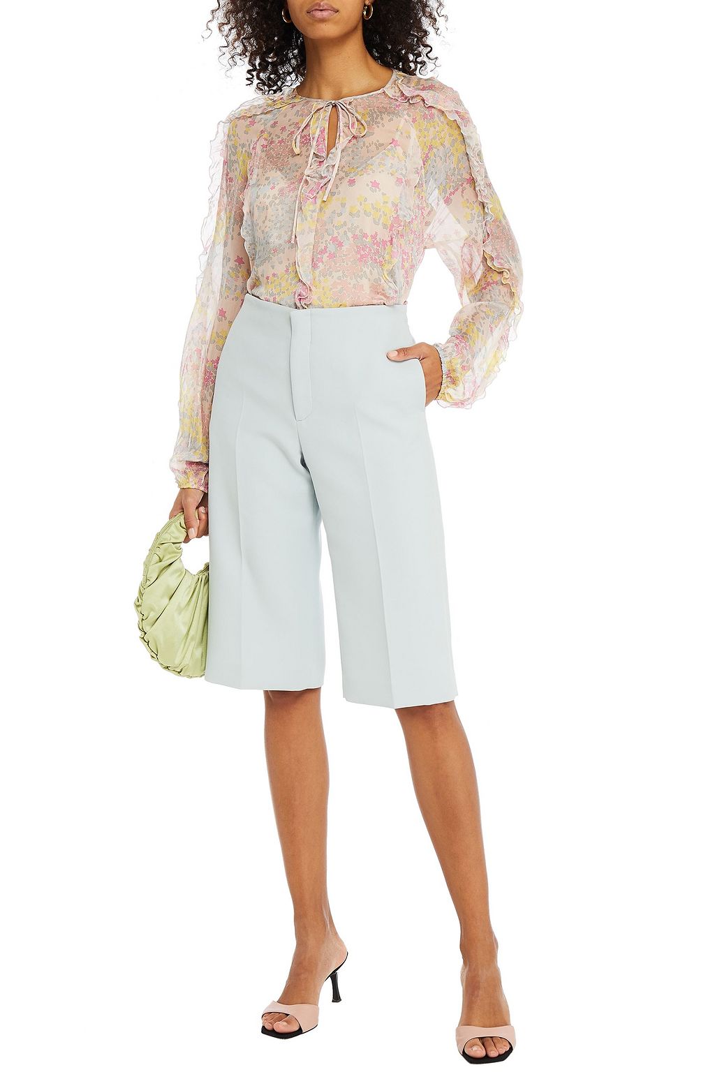 REDVALENTINO Printed silk-chiffon blouse