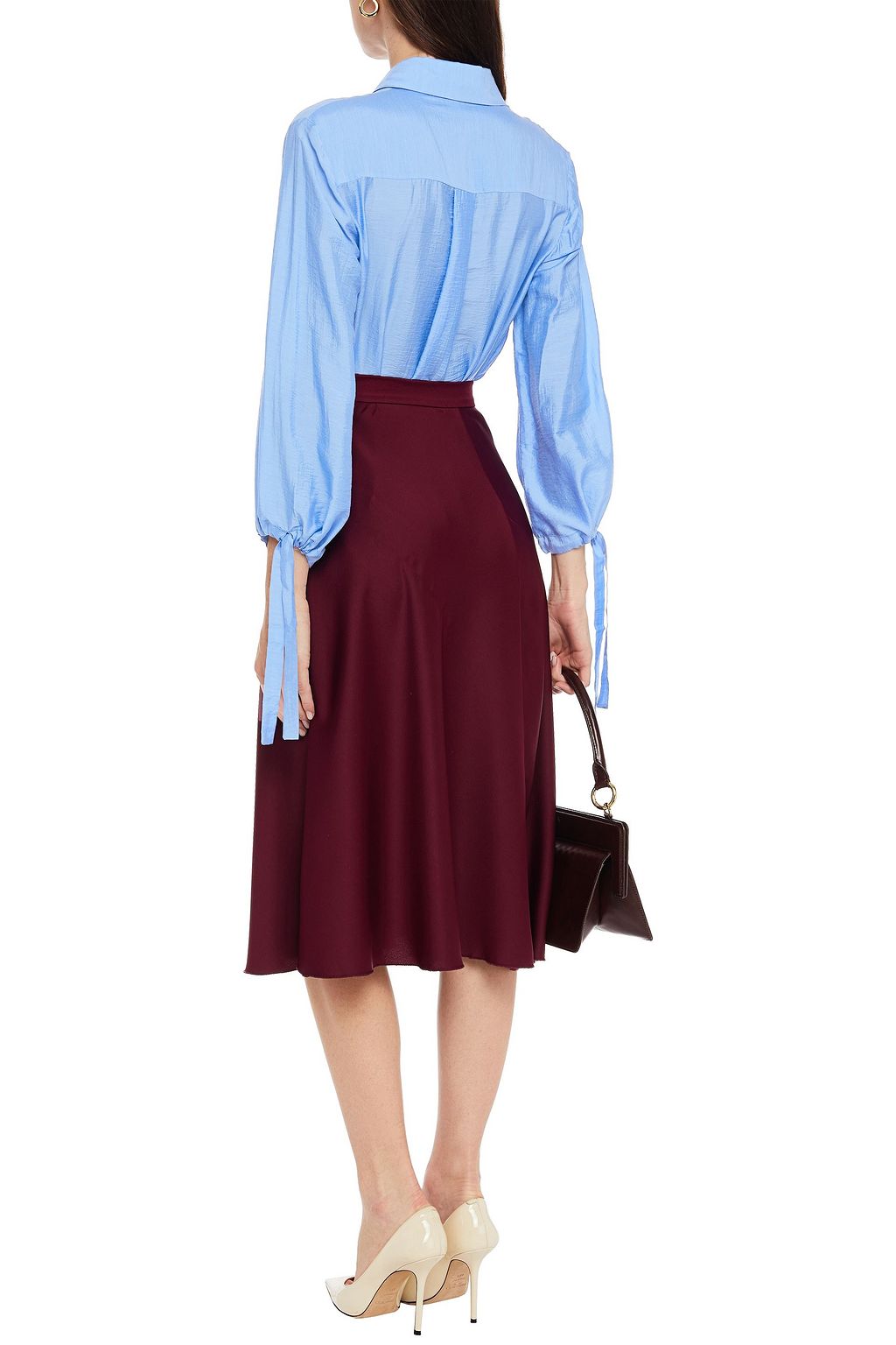 VICTORIA, VICTORIA BECKHAM Tie-detailed modal-blend voile shirt