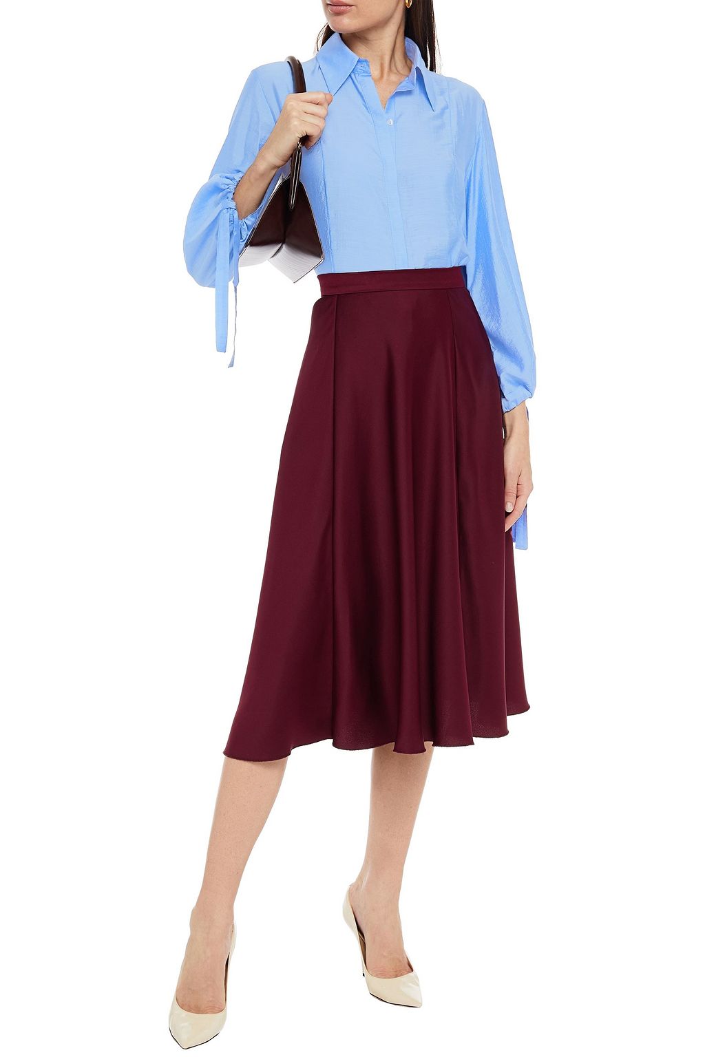 VICTORIA, VICTORIA BECKHAM Tie-detailed modal-blend voile shirt