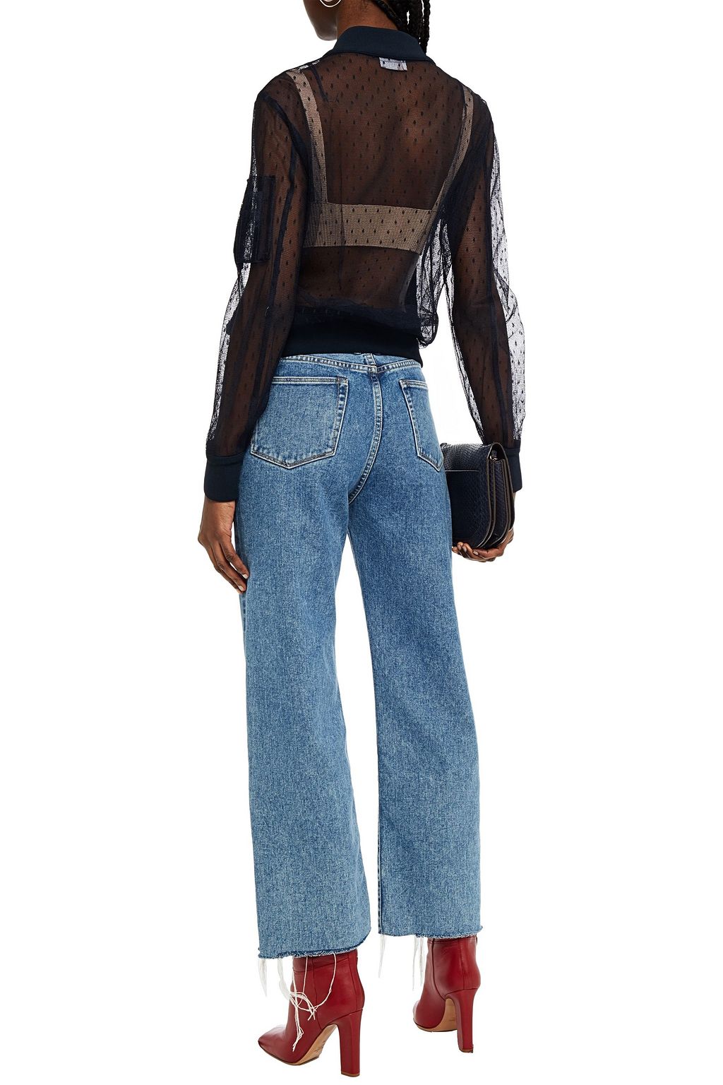 REDVALENTINO Point d'esprit bomber jacket