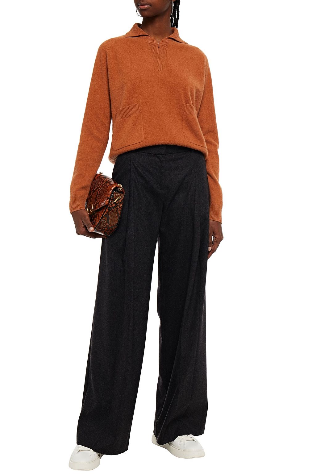 NAADAM Mélange cashmere half-zip sweater