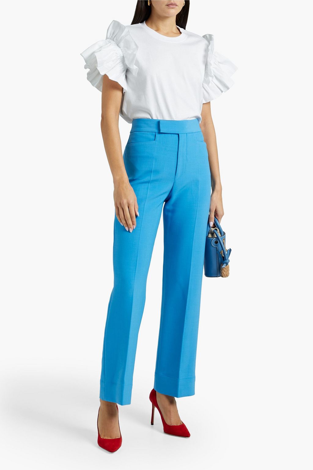 VICTORIA, VICTORIA BECKHAM Ruffled organic cotton-jersey T-shirt