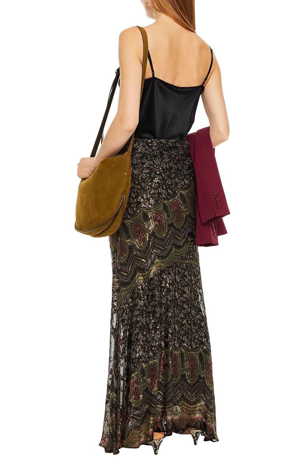 ETRO Printed fil coupé silk-blend maxi skirt