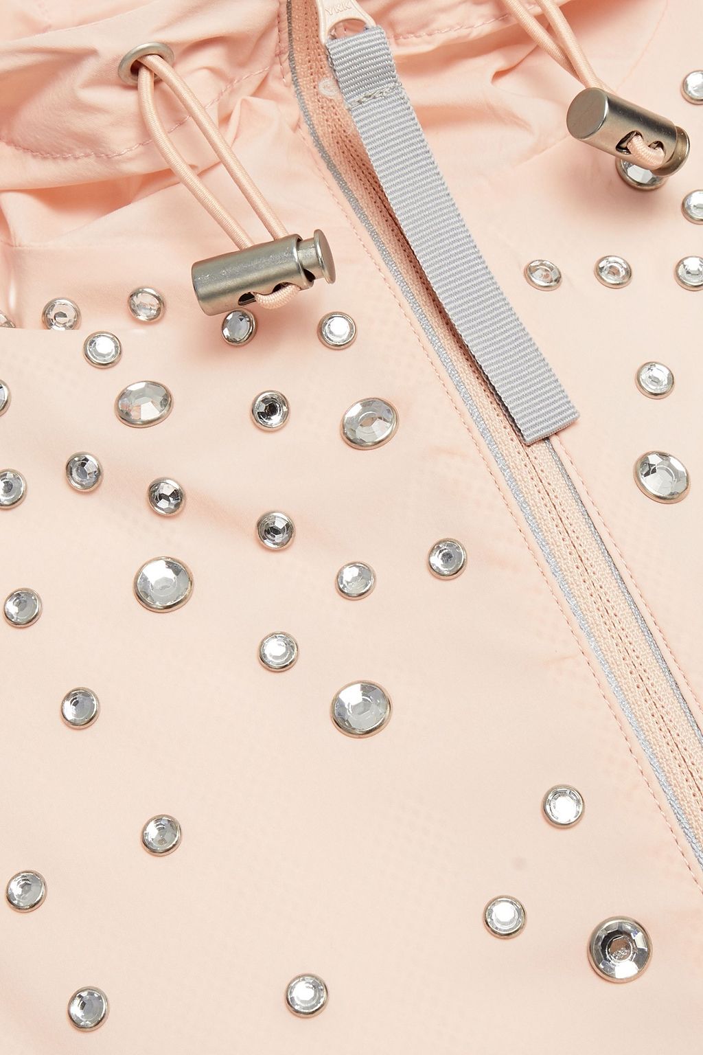 REDVALENTINO Crystal-embellished shell hooded jacket