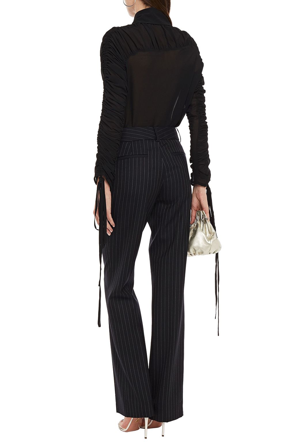 16ARLINGTON Ruched chiffon blouse