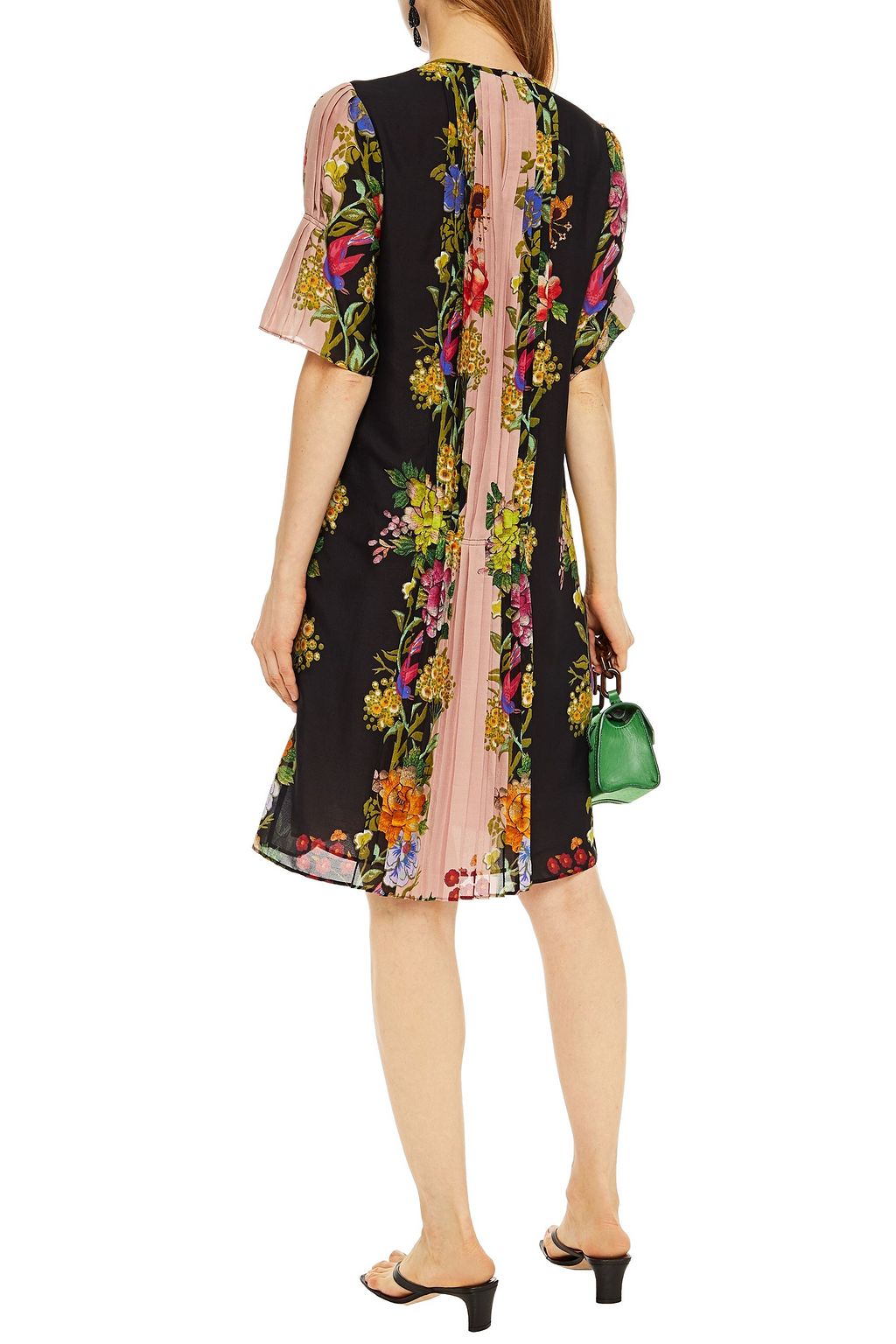 ETRO Pleated floral-print silk-chiffon dress