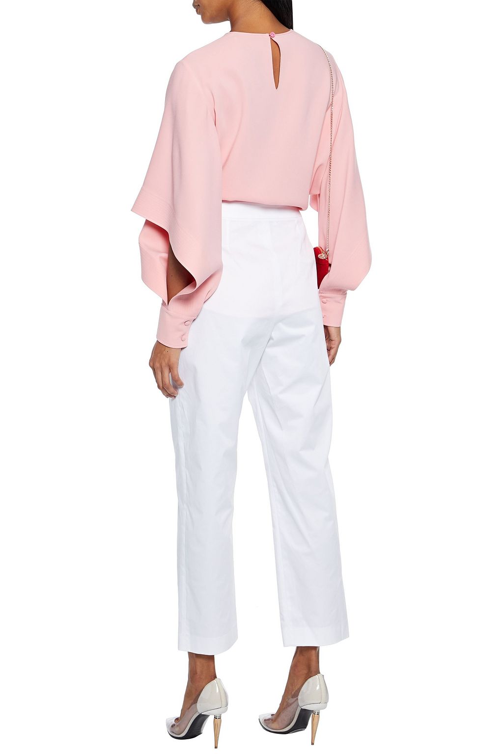 OSCAR DE LA RENTA Cotton-blend poplin straight-leg pants