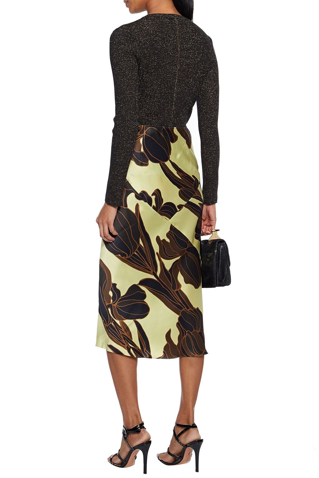 OSCAR DE LA RENTA Metallic ribbed silk-blend sweater