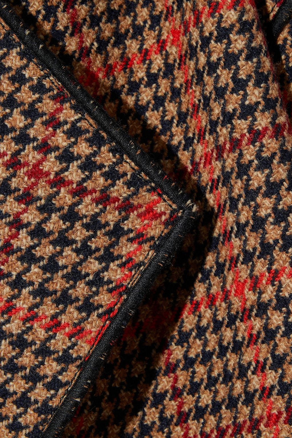 OSCAR DE LA RENTA Double-breasted houndstooth wool-blend coat
