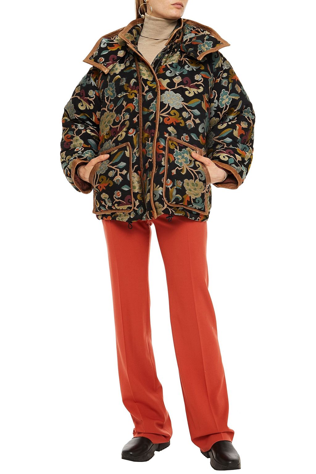 ETRO Floral-jacquard hooded jacket