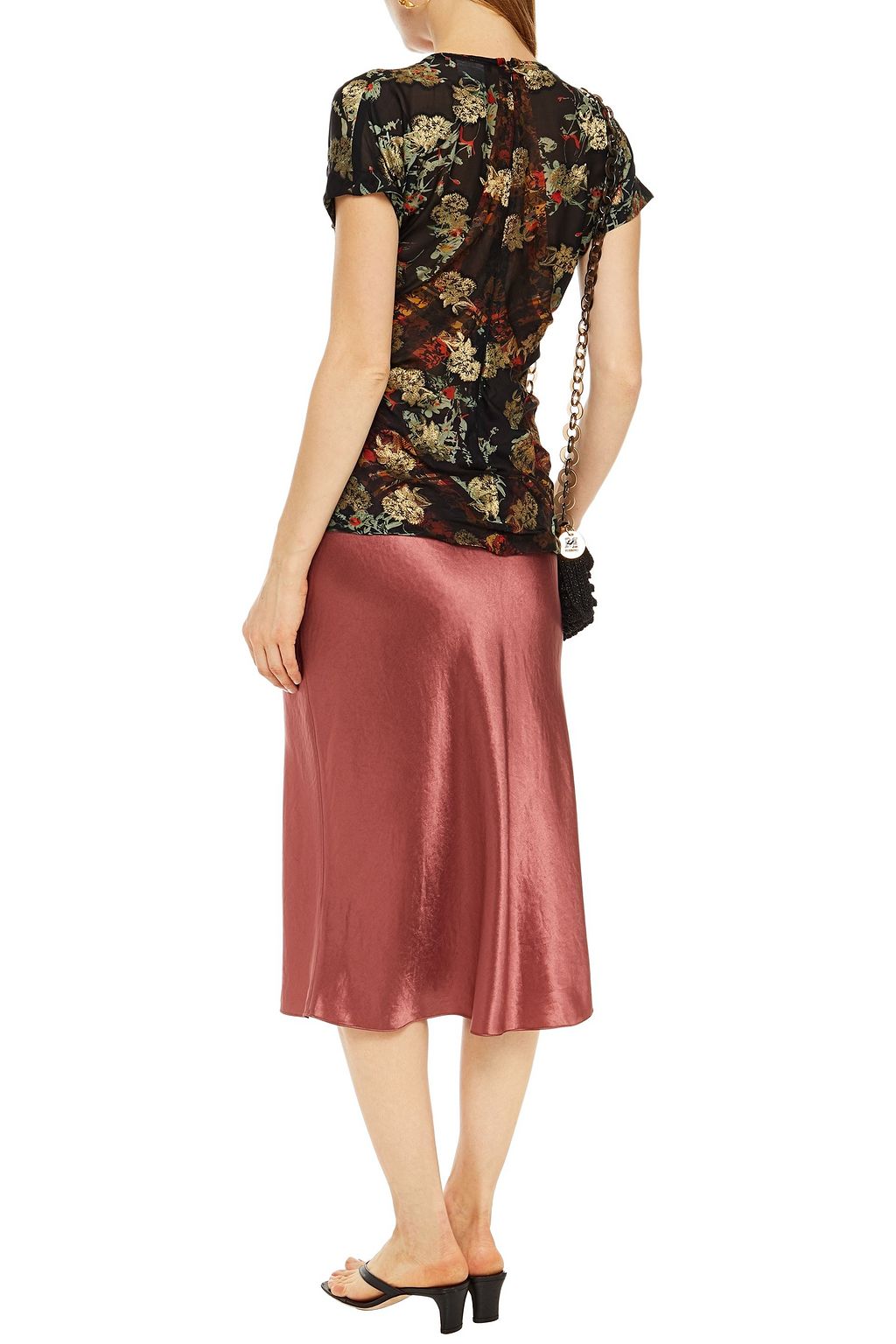 ETRO ドレープ入り メタリックフィルクーペシルク混 トップス