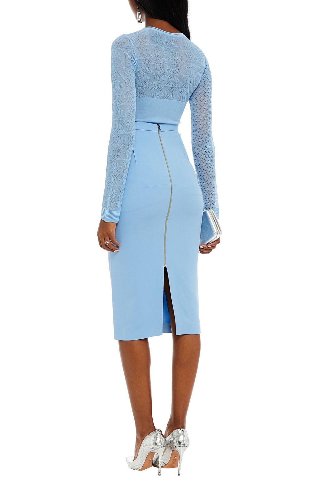 ROLAND MOURET Arreton crepe midi pencil skirt