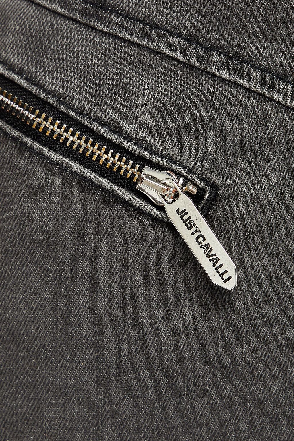 JUST CAVALLI Zip-detailed high-rise slim-leg jeans