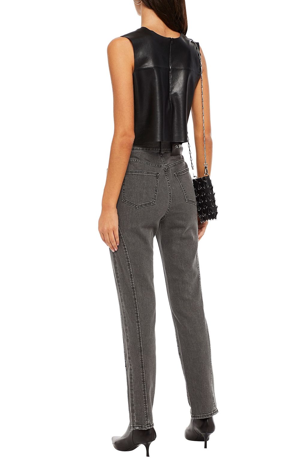 JUST CAVALLI Zip-detailed high-rise slim-leg jeans