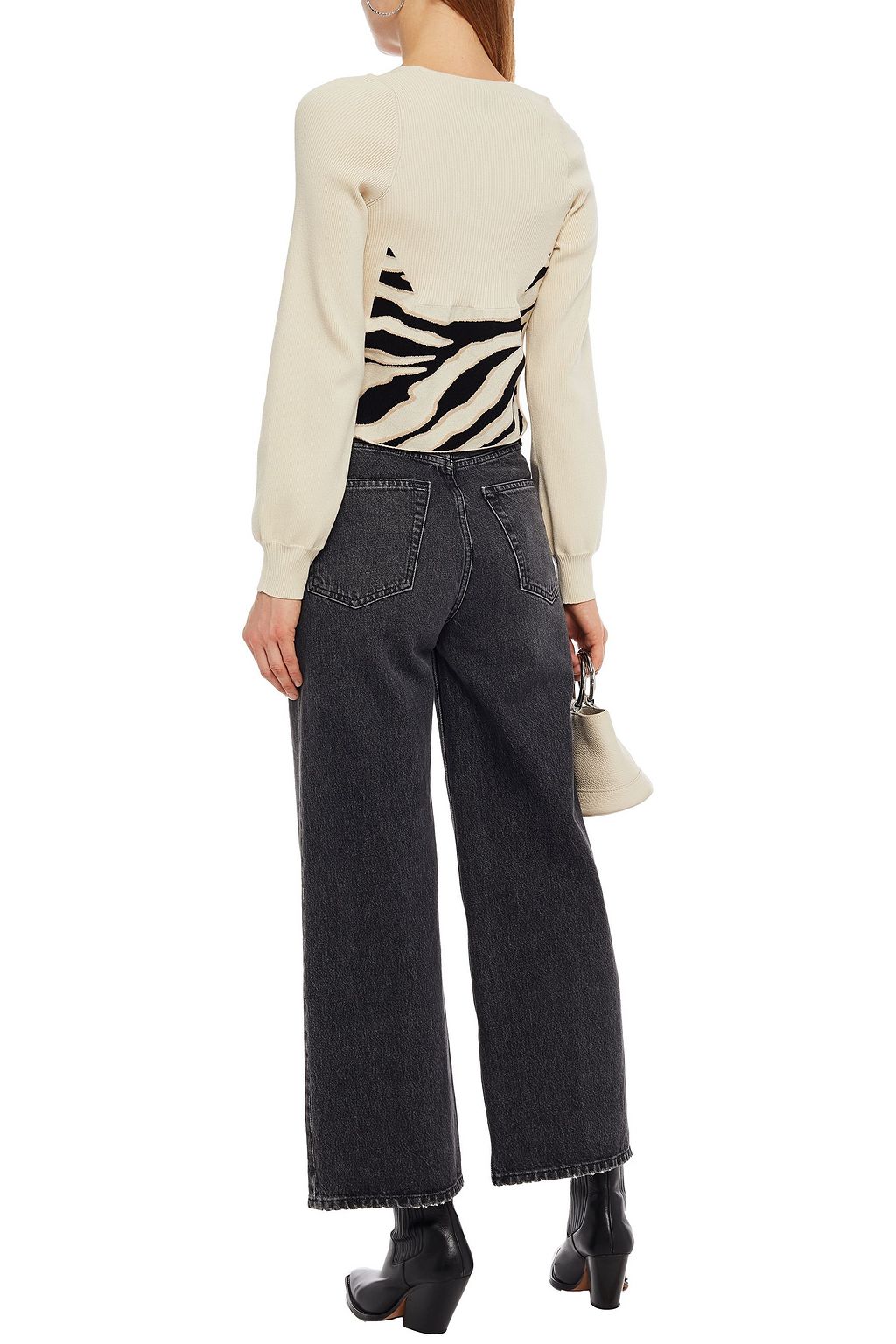 JUST CAVALLI Ribbed jacquard-knit sweater