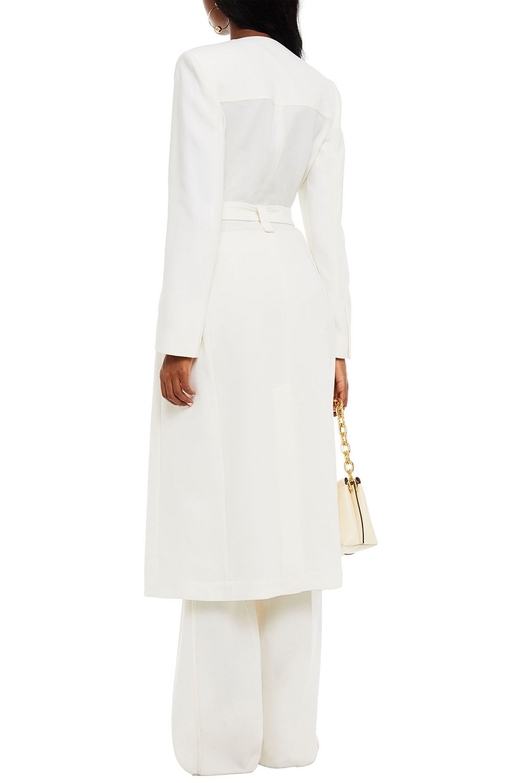 ROLAND MOURET Edintore belted pleated wool-crepe coat