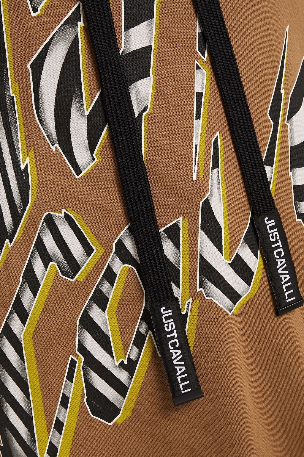 JUST CAVALLI Printed French cotton-terry hooded mini dress