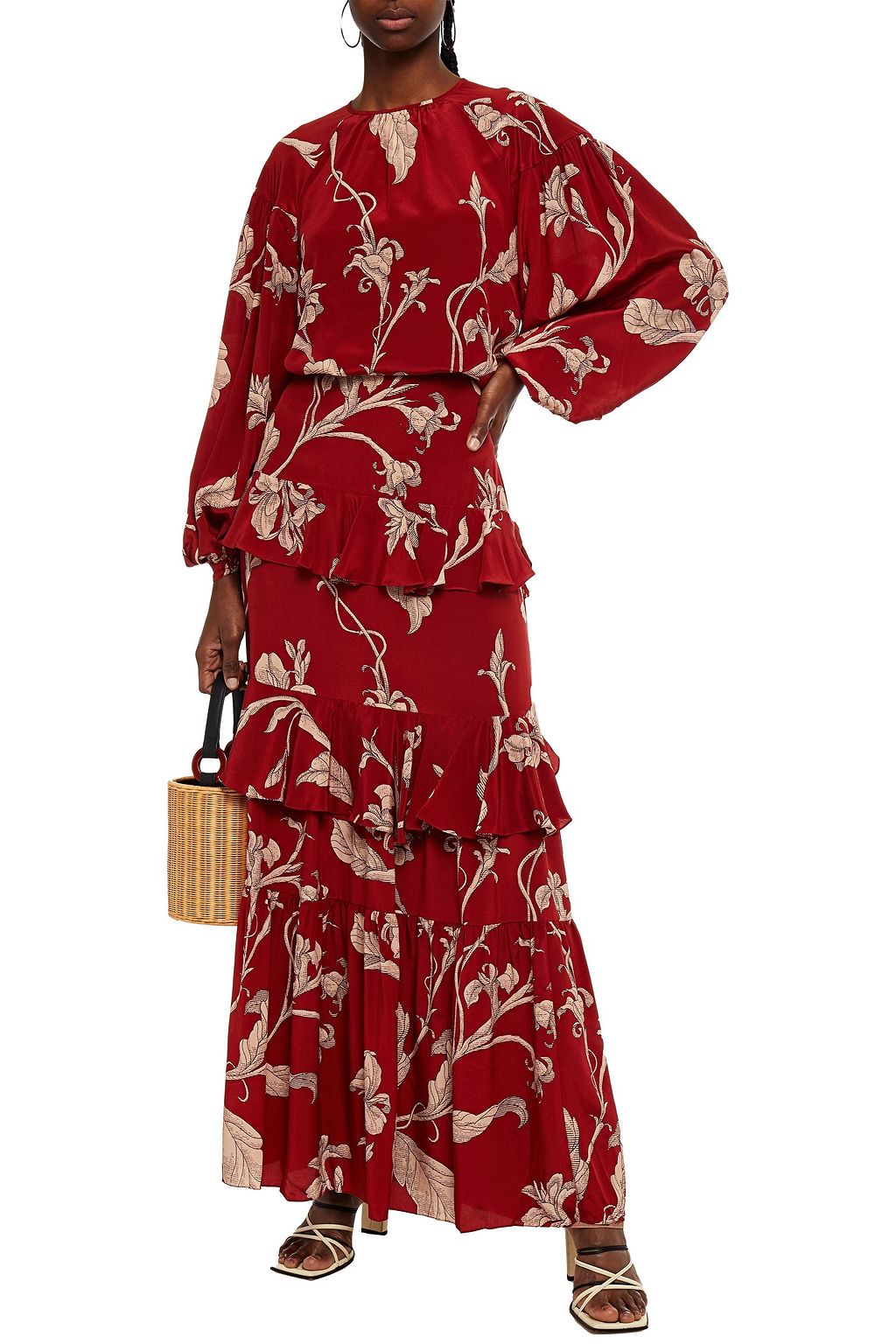 JOHANNA ORTIZ Floral-print silk crepe de chine blouse