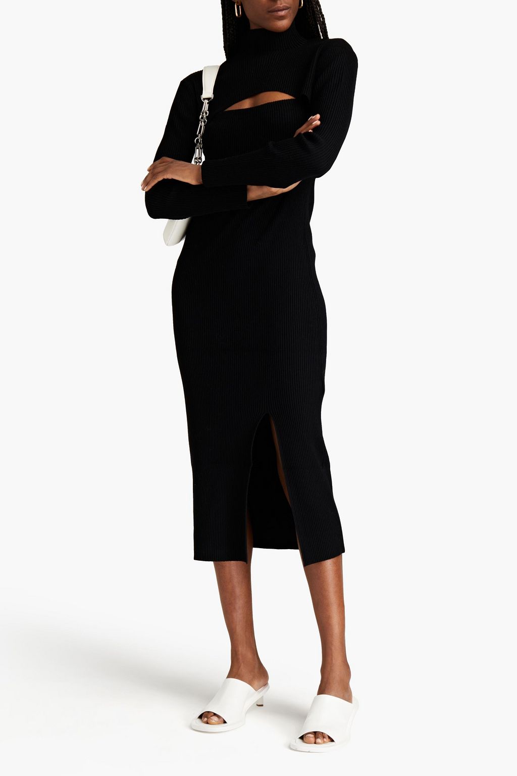 3.1 PHILLIP LIM Convertible cutout ribbed merino wool-blend midi dress