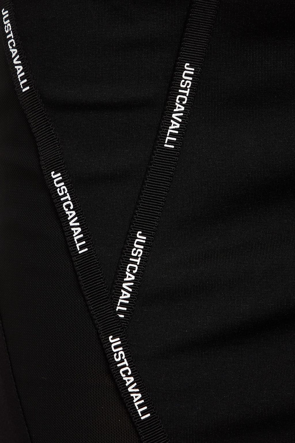 JUST CAVALLI Mesh-paneled jersey mini skirt