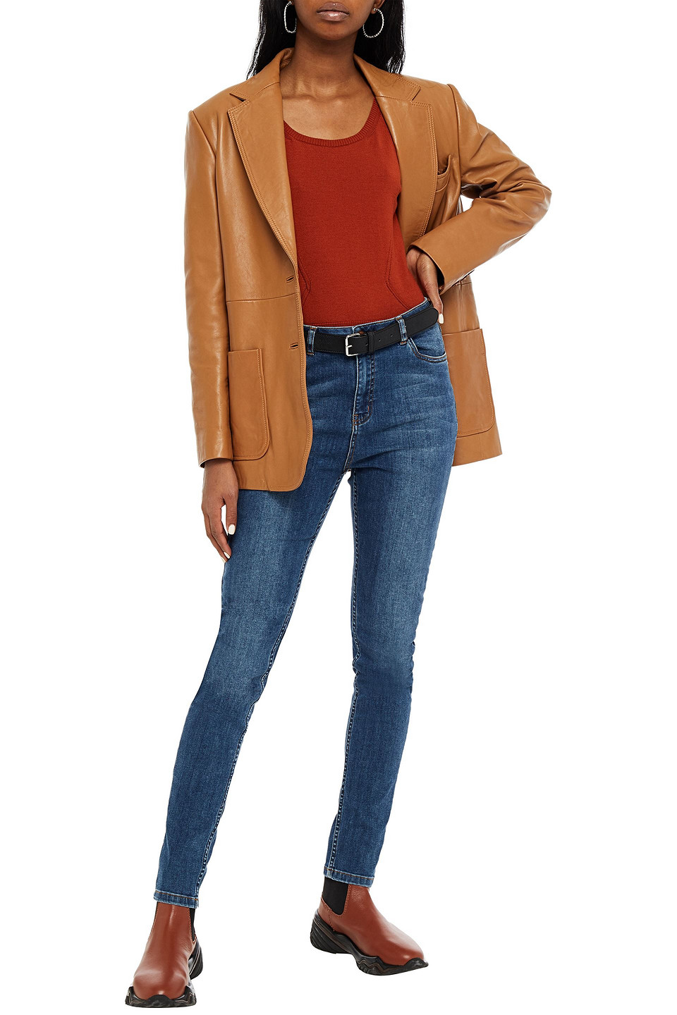 Gestuz Emily Faded High-rise Skinny Jeans In Mid Denim