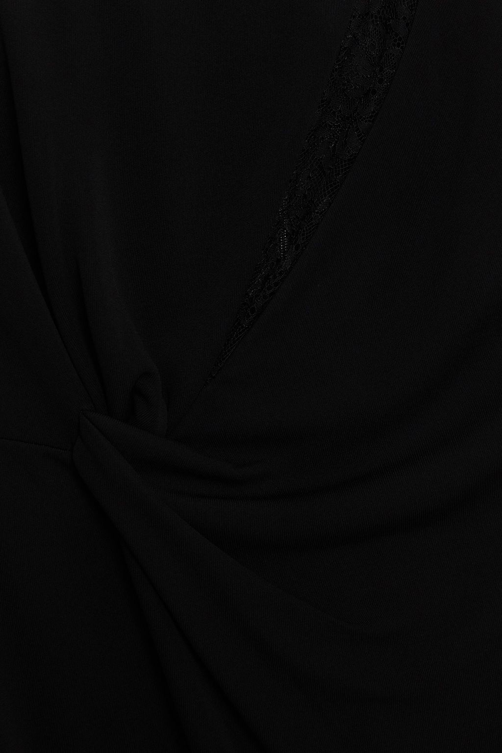 TOM FORD Lace-trimmed stretch-crepe midi dress