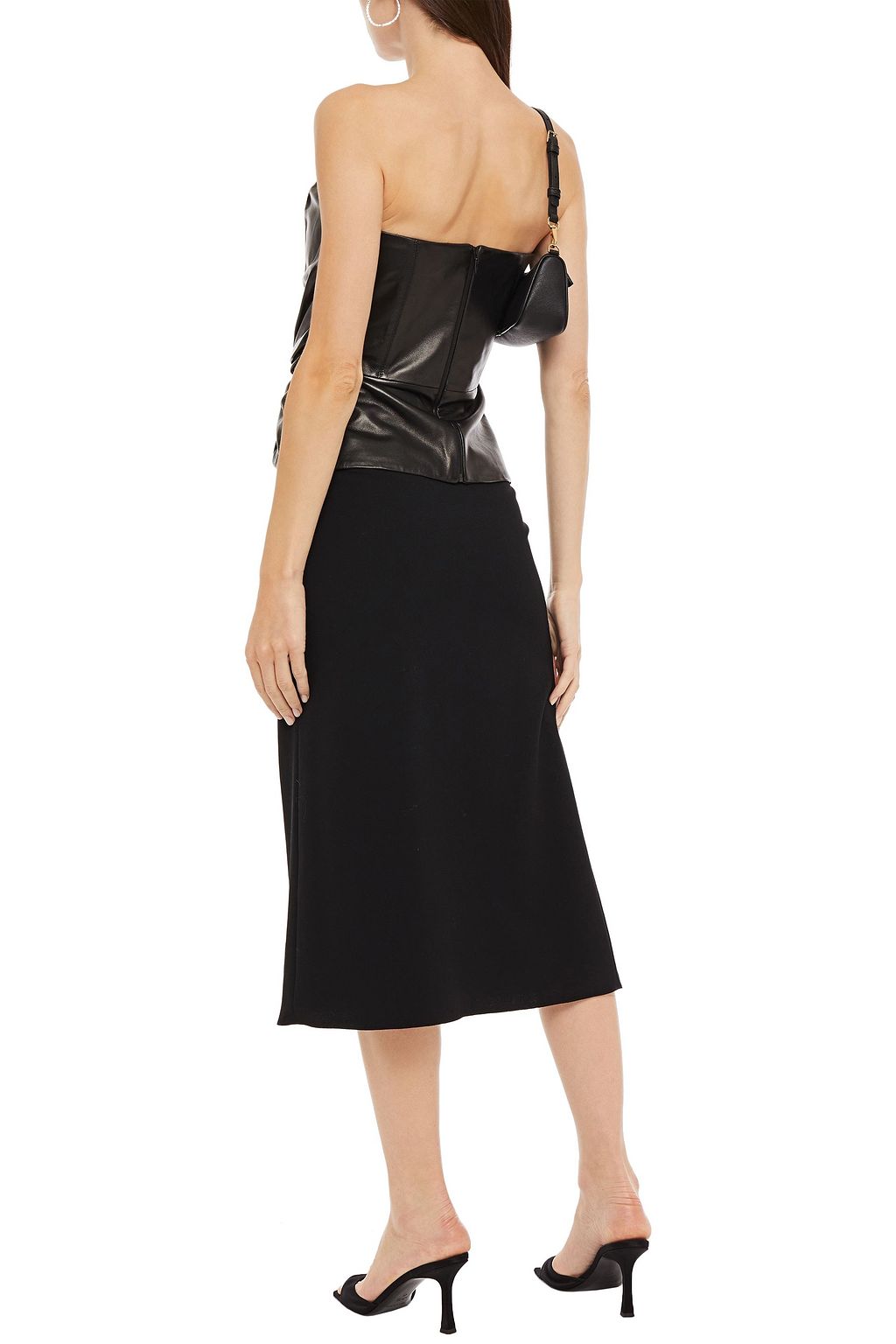 16ARLINGTON Strapless twisted leather top