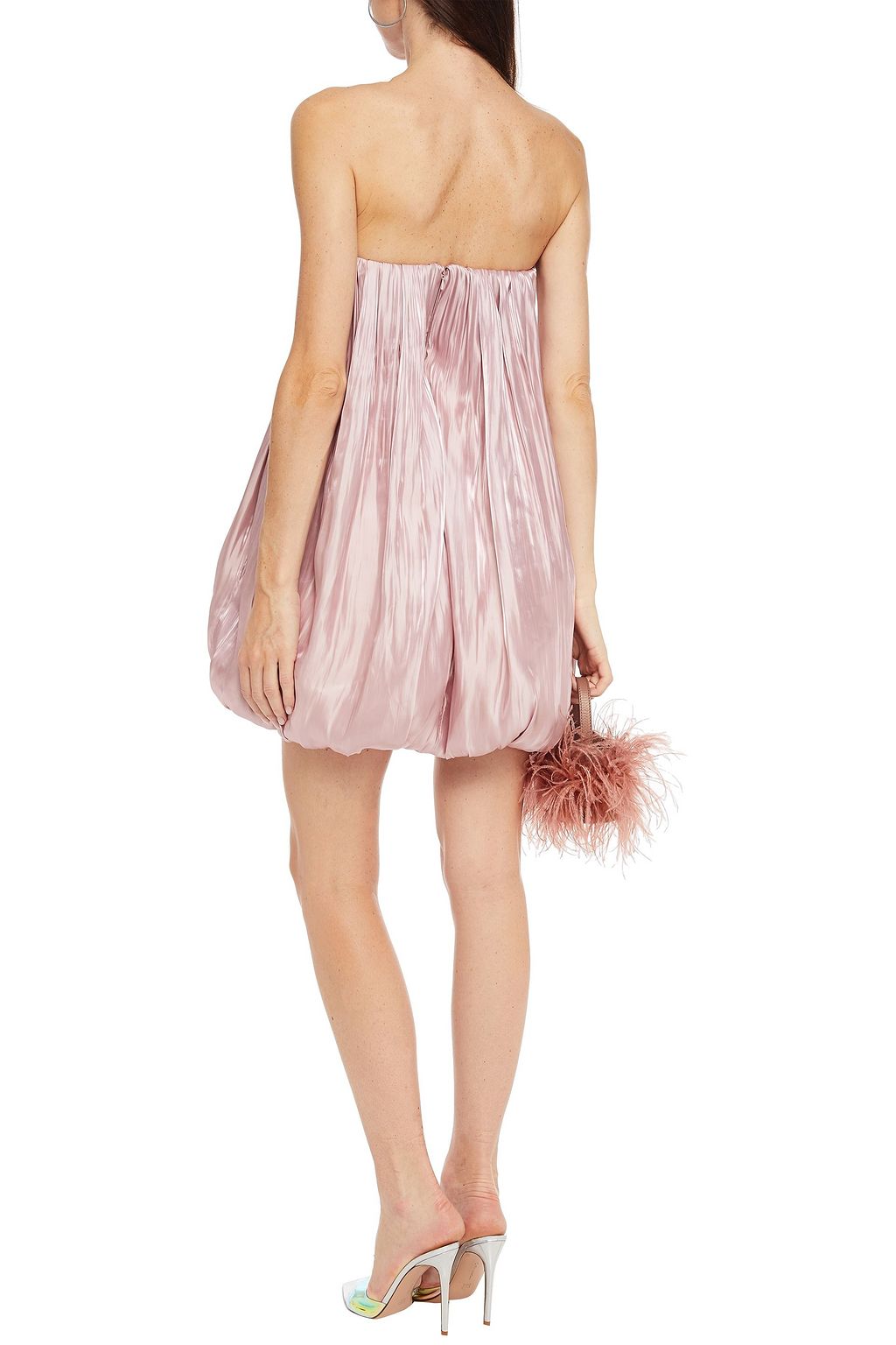 16ARLINGTON Strapless gathered metallic jacquard mini dress