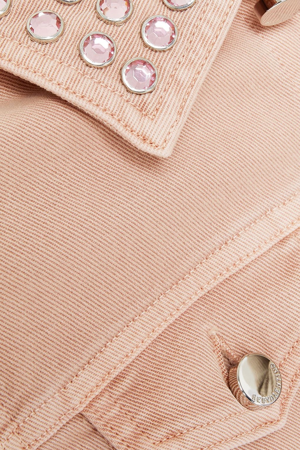 REDVALENTINO Crystal-embellished denim jacket