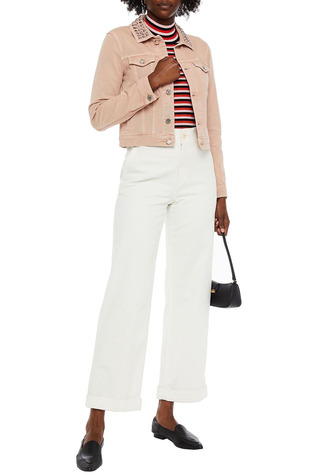 REDVALENTINO Crystal-embellished denim jacket