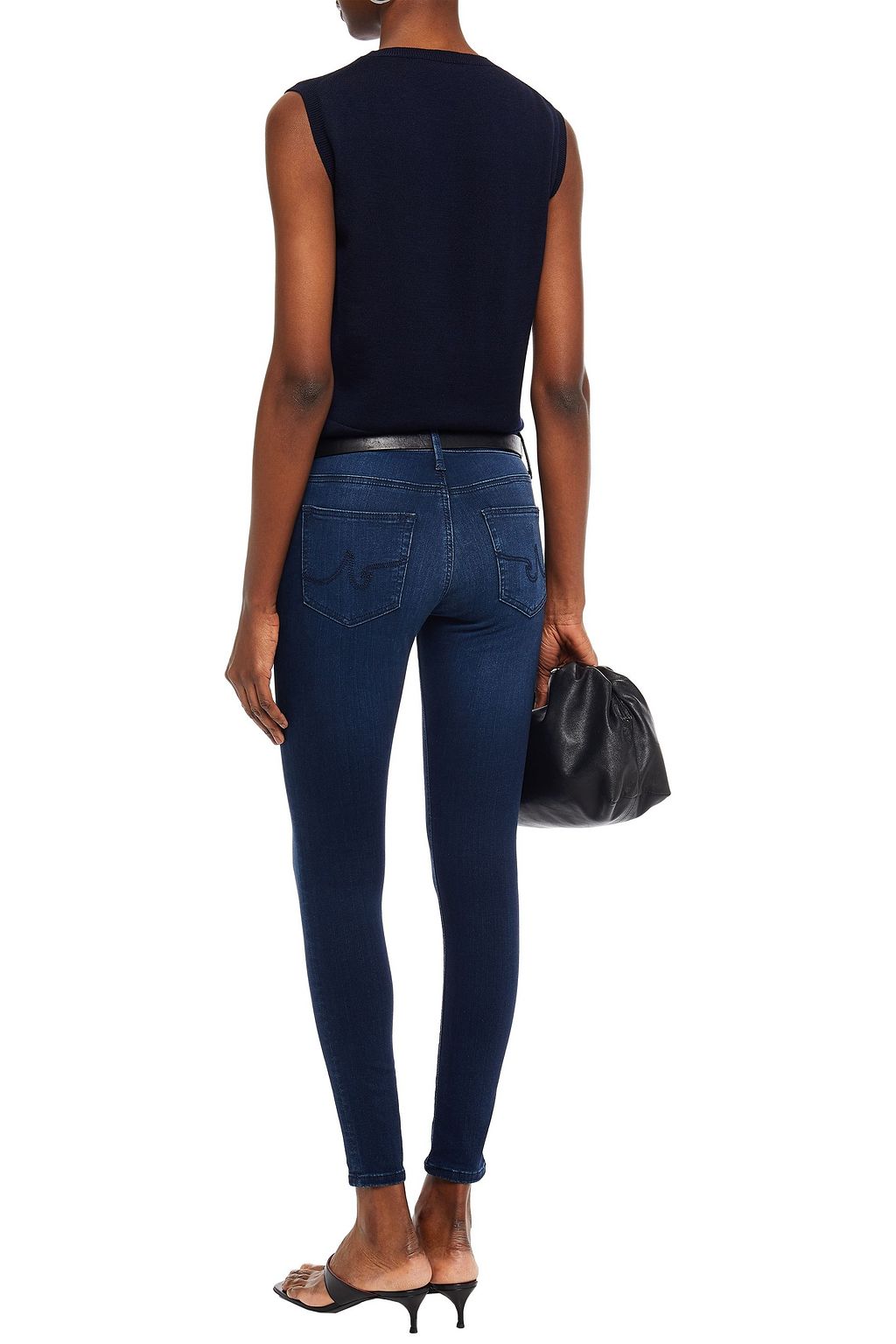AG JEANS Farrah faded high-rise skinny jeans