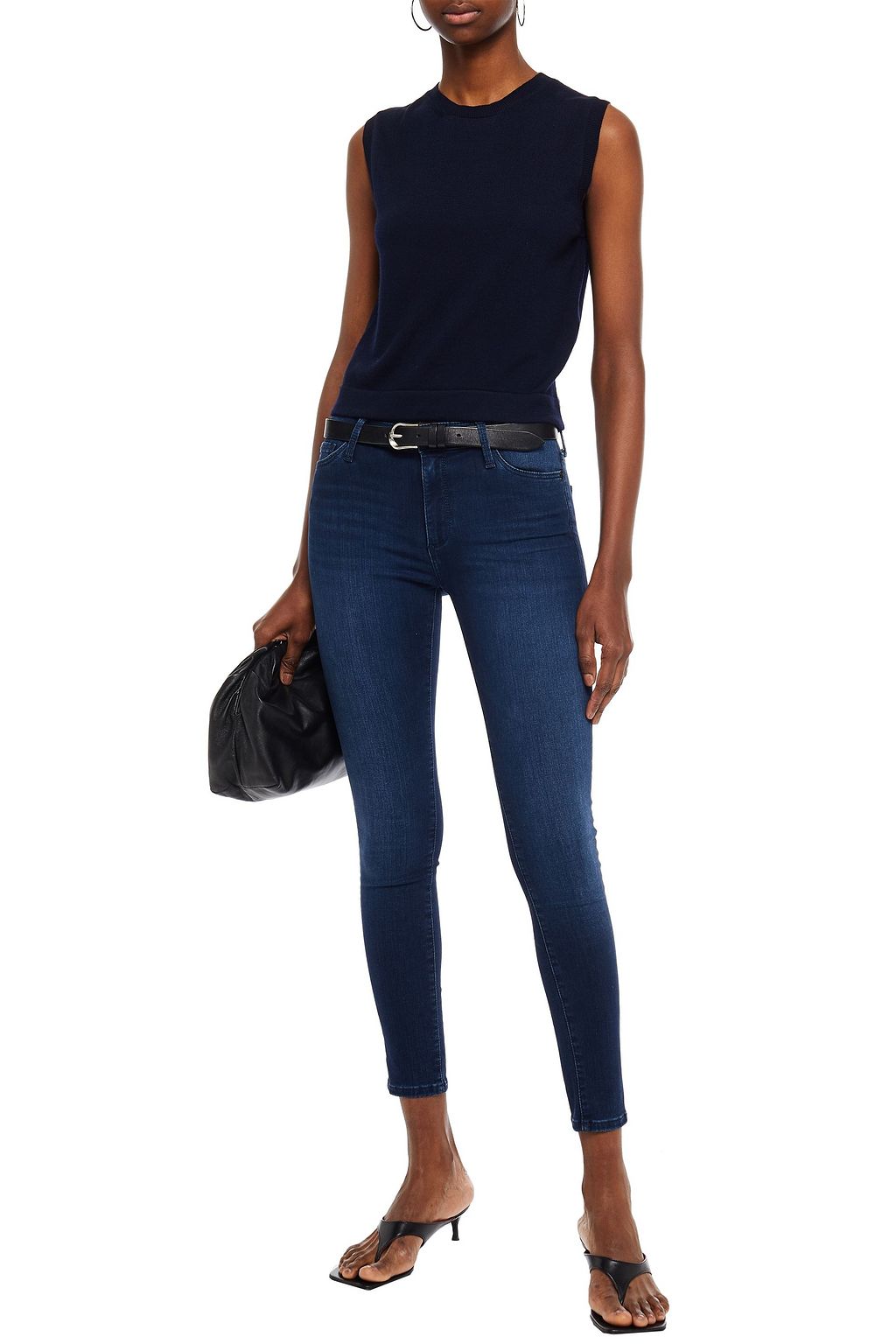 AG JEANS Farrah faded high-rise skinny jeans