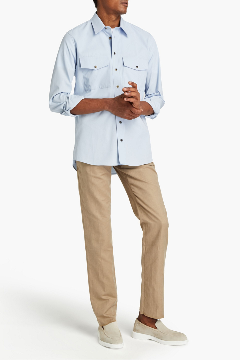 Joseph Man  Cotton-twill Shirt In Blue