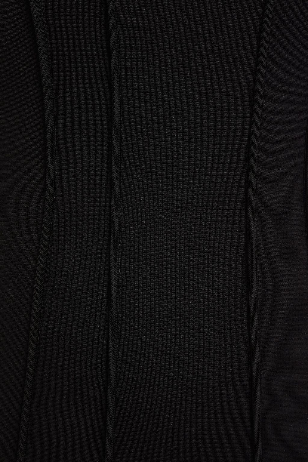 JUST CAVALLI Paneled pintucked stretch-tulle and jersey mini dress