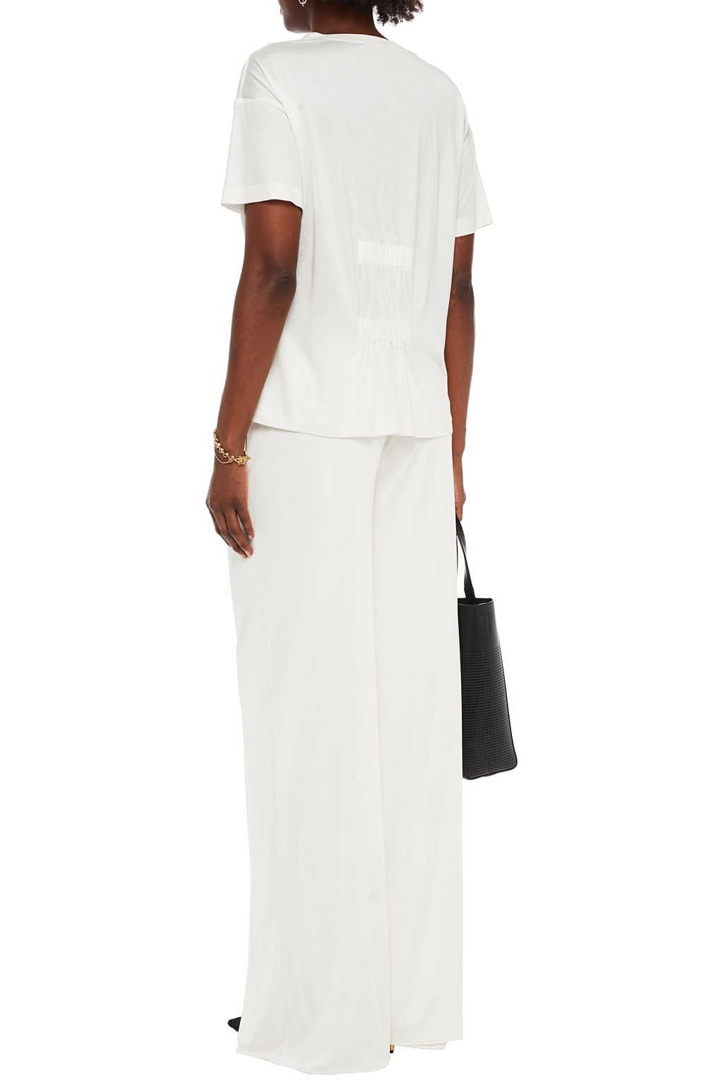 TOM FORD Gathered silk-jersey T-shirt