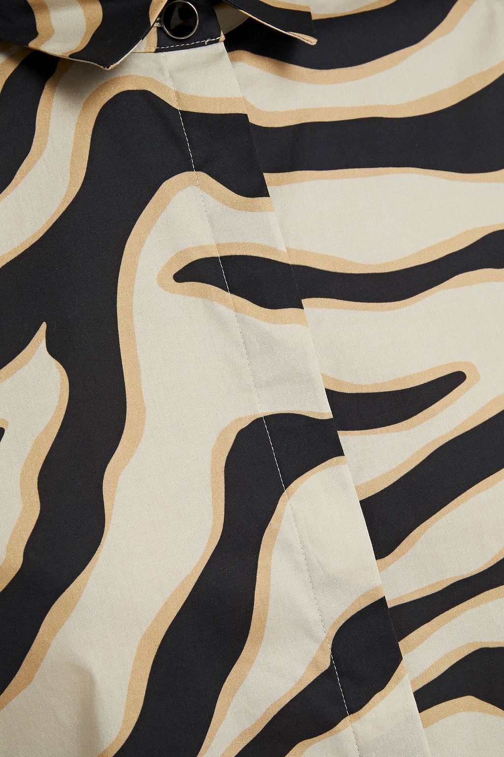 JUST CAVALLI Mesh-trimmed zebra-print cotton-blend poplin shirt