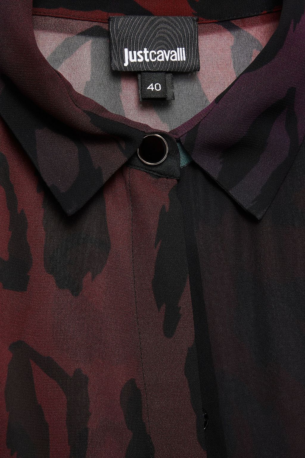 JUST CAVALLI Dégradé leopard-print chiffon shirt