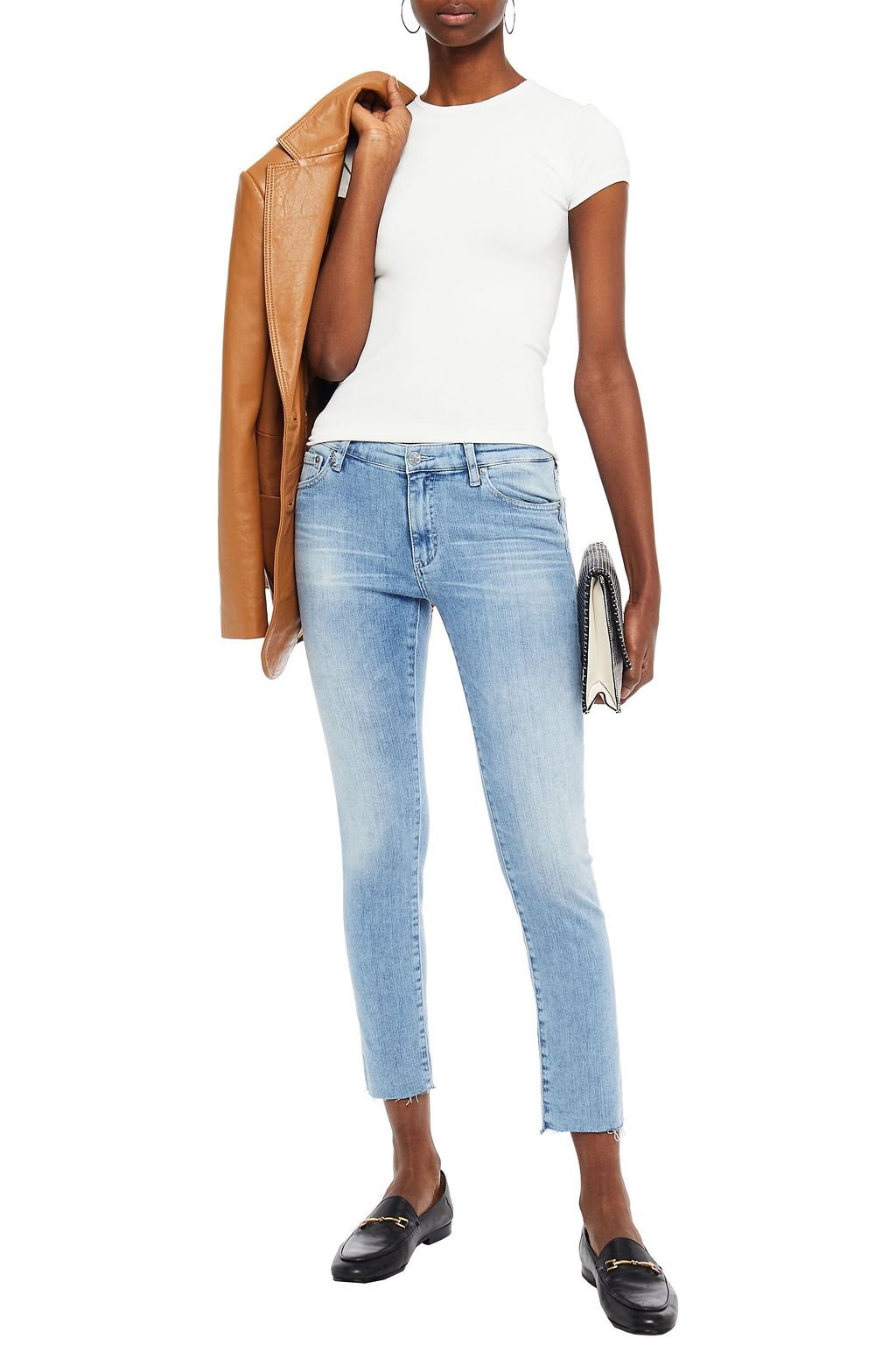 AG JEANS Cropped mid-rise skinny jeans