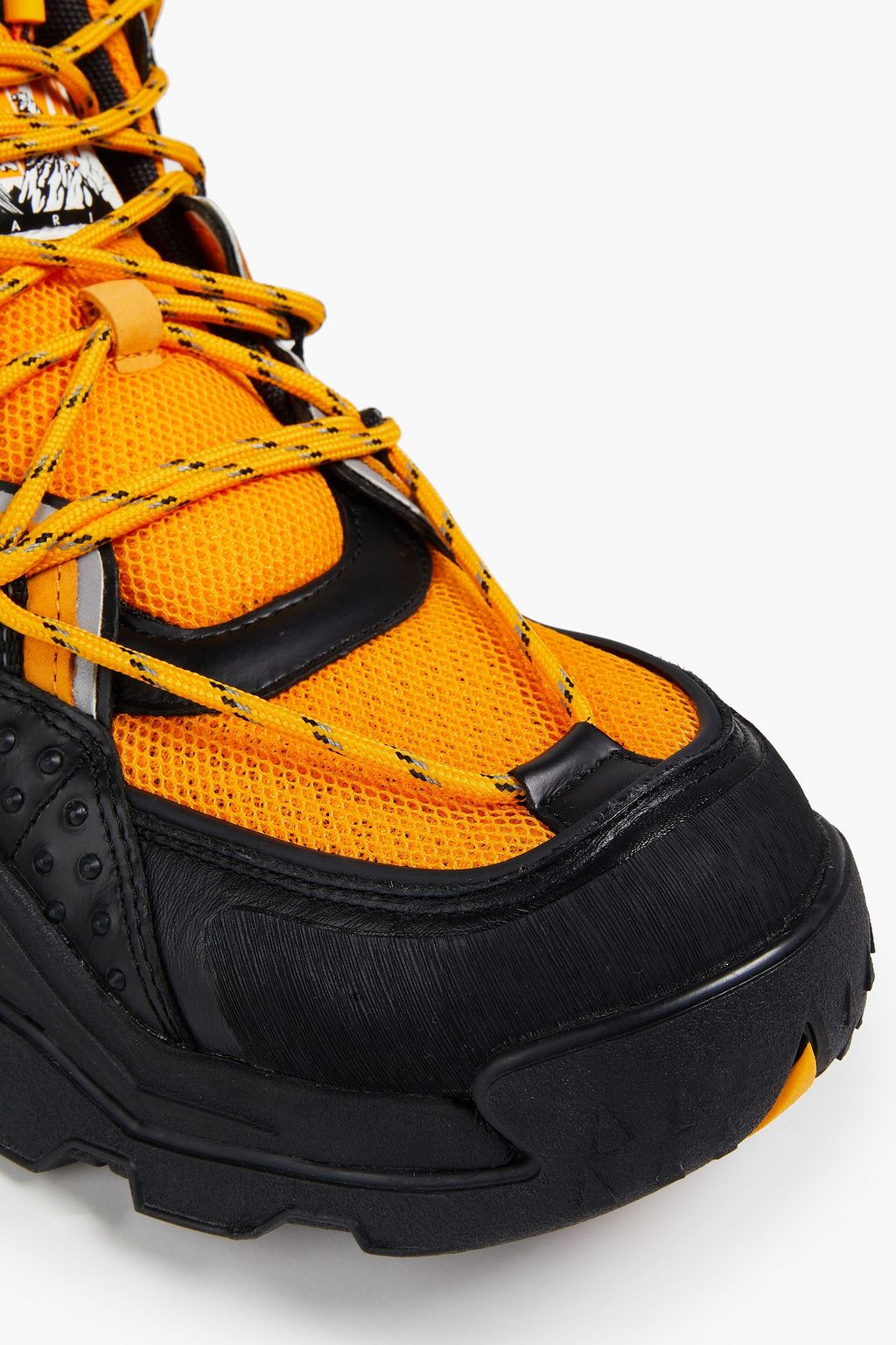 KENZO Mesh-paneled suede and leather high-top sneakers
