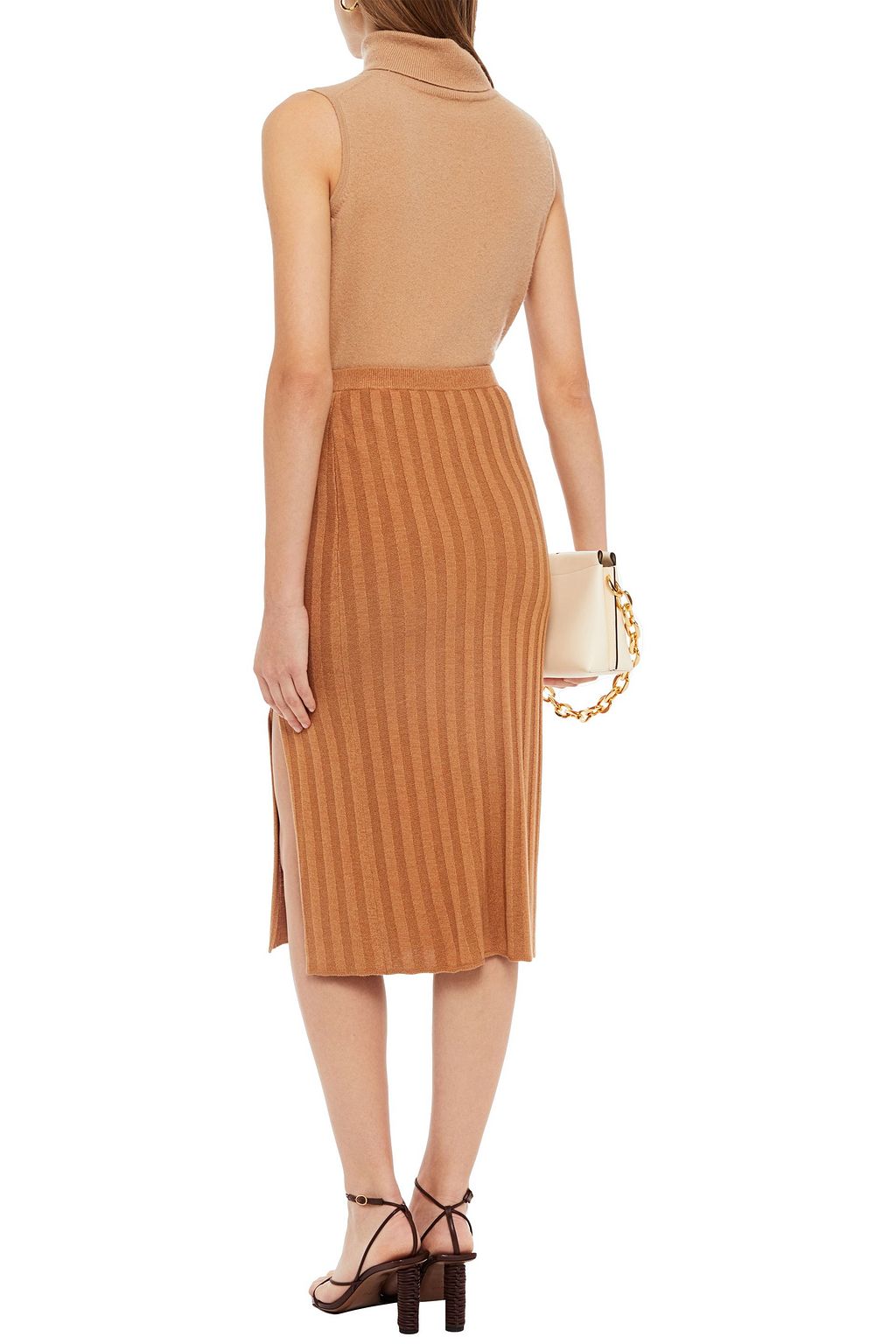 NAADAM Ribbed silk and cashmere-blend skirt