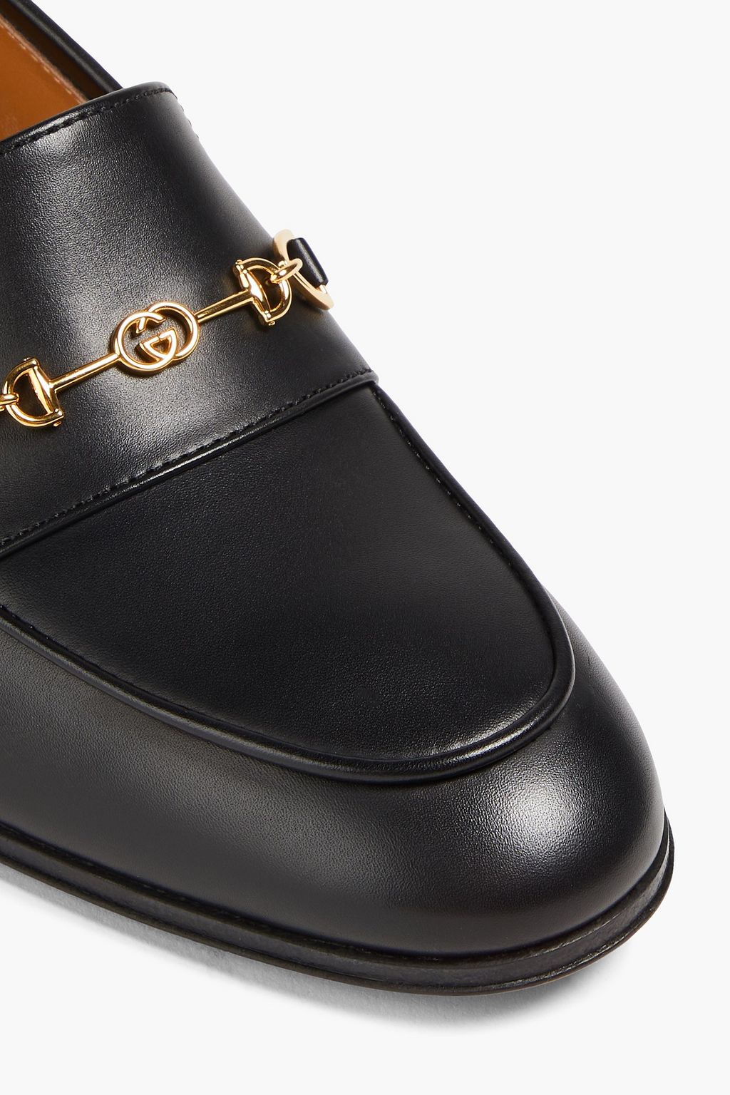 GUCCI Embellished leather loafers